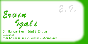 ervin igali business card